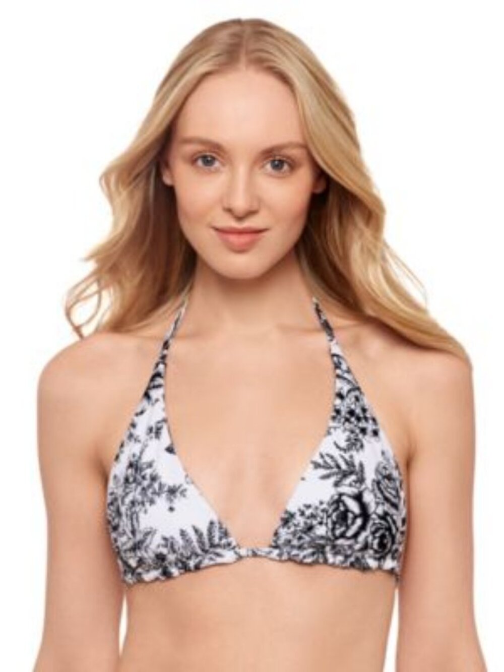 Salt + Cove  Juniors Reversible Triangle Bikini Top, Black/White  Women Size L